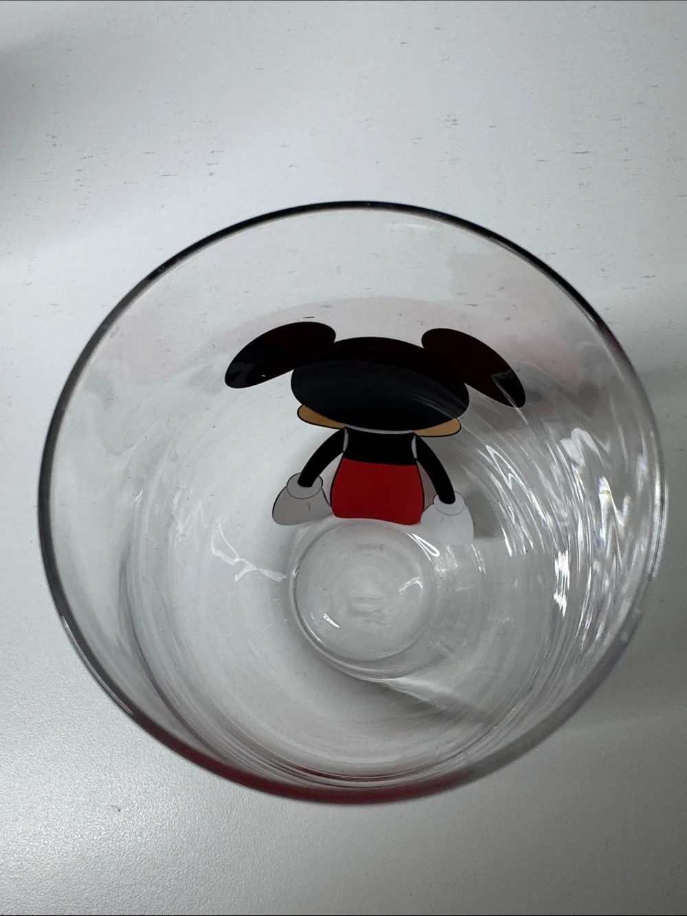 Disney Mickey Mouse JoyJolt Stemless Wine Glass Clear Tumbler 4.5” Character Cup